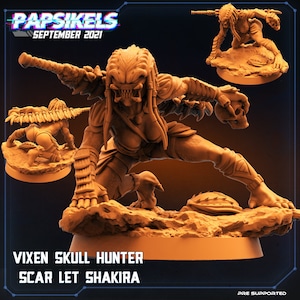 Skull Hunters - Vixen Scar Let Shakira | 2 design options | 32mm scale miniature | Papsikels