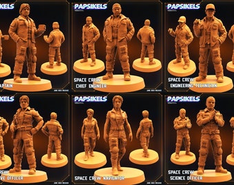 Nostromo Space Crew | 6 design options | 32mm scale miniature | Papsikels