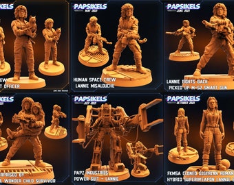 Nostromo Warrant Officer - Lannie Misalouche - Ellen Ripley | 6 design options | 32mm scale miniature | Papsikels