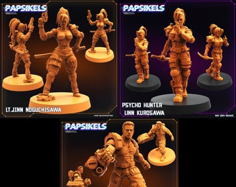 AvP Arcade Heroes - Dutch Schafer and Linn Kurosawa | 32mm scale miniature | Papsikels