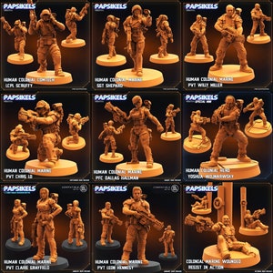 Space Marines - Round 4 - Pulse Rifles | 9 design options | 32mm scale miniature | Papsikels