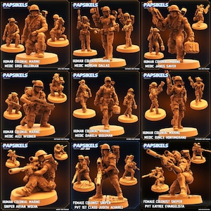 Space Marines - Round 3 - Medics and Snipers | 9 design options | 32mm scale miniature | Papsikels