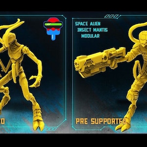 Space Alien Insect Mantis | 32mm scale miniature | Papsikels