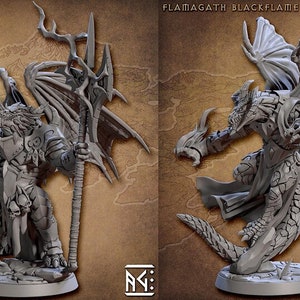 Draconian Scourge - Commander Drakvarr and Flamagath Blackflame | 4 design options | 32mm scale miniature | Artisan Guild