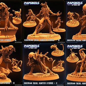 Skull Hunters - Gigerian Hybrids | 7 design options | 32mm scale miniature | Papsikels