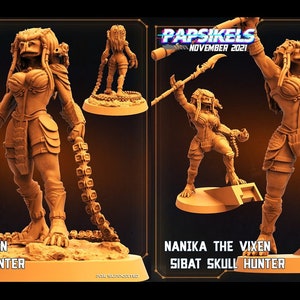 Skull Hunters - Apex Vixens - Mistika Latigo and Nanika Sibat | 32mm scale miniature | Papsikels