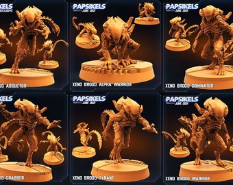 Xeno Brood | 6 design options | 32mm scale miniature | Papsikels