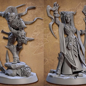 Blacktongue Assassins - Blademaster Mordrin Duskblade and Shadowmatron Zervana Blacktongue | 32mm scale miniature | Artisan Guild