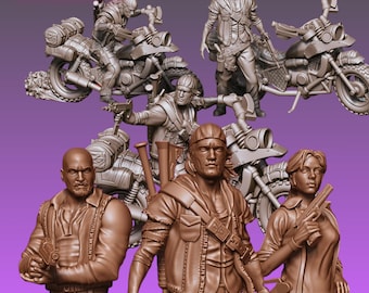 Days Behind - Zombie Killing Bikers | 32mm scale miniature | Aftermath Studios