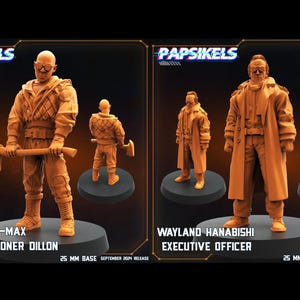 Alien 3 Characters - Dillon and Bishop | 32mm scale miniature | Papsikels