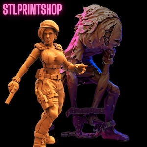 Resident Evil 1 - Jill Valentine and Lisa Trevor | 32mm scale miniature
