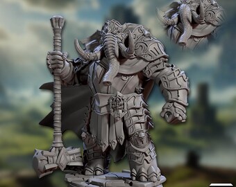 Elephorim Ivory Sentinels - Luxor Champion Bulwark of the Order | 32mm scale miniature | Artisan Guild