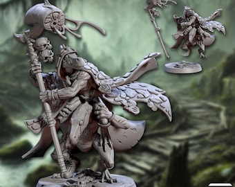 Lizardmen of Falgor's Swamp - Skeel and Drik Beast Agitators | 32mm scale miniature | Artisan Guild