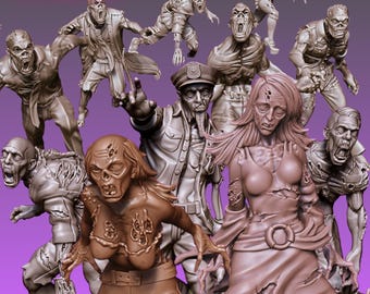 Zombie Horde - Modern City Zombies | 32mm scale miniature | Aftermath Studios