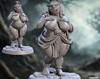 The Pig Orc Warband - Wildorf the Orhog Broodmother Pinup Girl | 32mm scale miniature | Artisan Guild