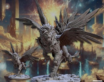 Wrath of the Malakim - Azarel the Protector of the Aetherium - Winged Lion | 32mm scale miniature | Artisan Guild