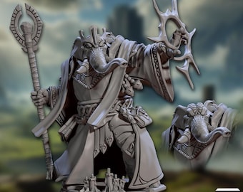 Elephorim Ivory Sentinels - Archpriest King Boldar | 32mm scale miniature | Artisan Guild