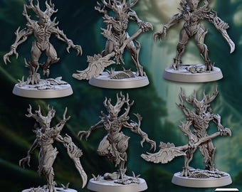 Barkwraith Spriggans - Modular Spriggan Warriors | 32mm scale miniature | Artisan Guild