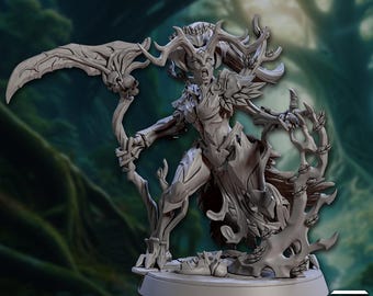Barkwraith Spriggans - Feydris Deeproot Enchantress | 32mm scale miniature | Artisan Guild
