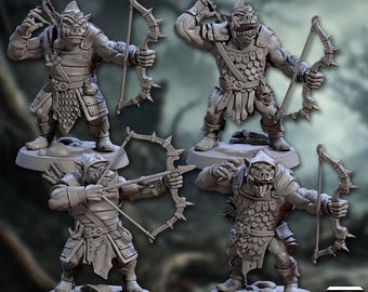 The Pig Orc Warband - Orhog Archers | 32mm scale miniature | Artisan Guild