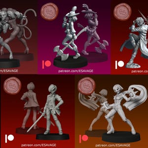 Persona 5 (fan art) - Anne, Haru, Joker, Makoto, and Yuki | 32mm scale miniature | Ethan Savage Studios