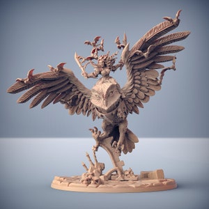The Bloodhunt - Mounted Vampire Lord - Lenora Drakenmiryan on Owl - Vampiric Barbajiann | LARGE model | 32mm scale miniature | Artisan Guild