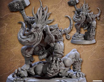 Quest for Goldvein - Tarum Bloodhammer - Dwarf Berserker Champion | 32mm scale miniature | Artisan Guild
