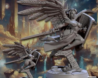 Wrath of the Malakim - Seraphia the Light of Valor - Angel Pinup Girl | 32mm scale miniature | Artisan Guild
