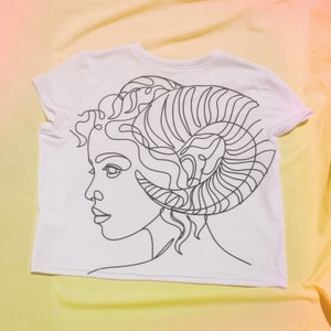 Aries Zodiac Fire Sign Crop Shirt Trendy Birthday Gift Astrology Clothing