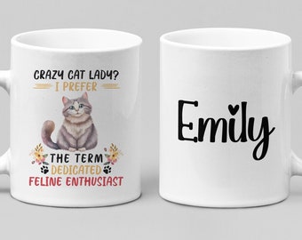 Taza personalizada de mamá gato / taza de café entusiasta felino