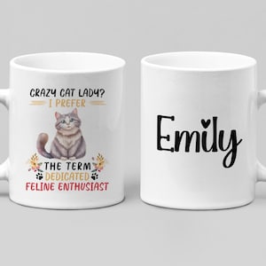 Personalized Cat Mom Mug / Feline enthusiast Coffee Mug