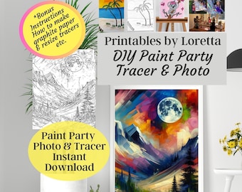 Abstrakt Mond Über Berge Malset: Tracer & Foto (Digitaler Download)