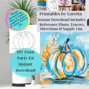 Harvest Pumpkin DIY Paint Party Kit: Photo & Tracer (Digital Download)