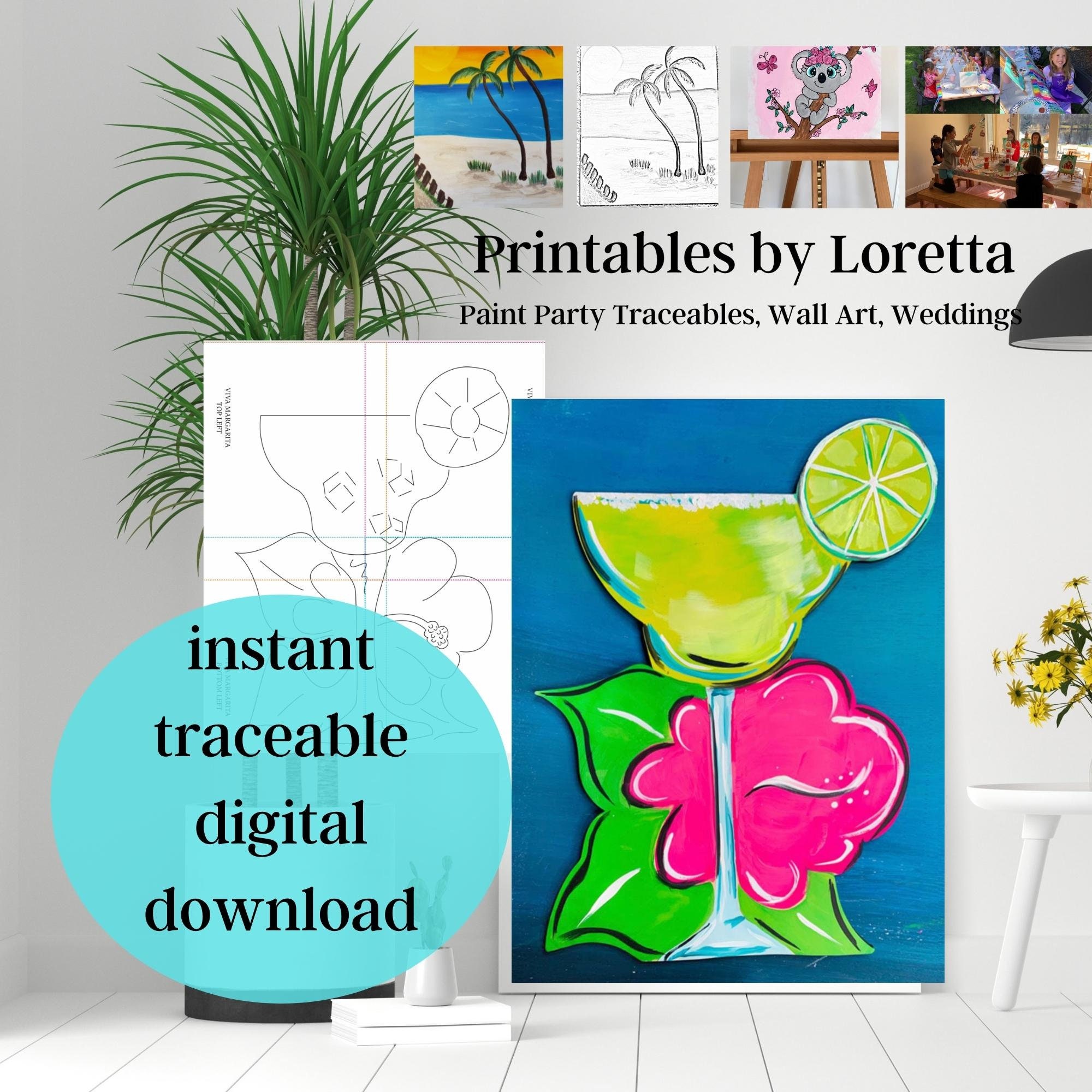 DIY Canvas Art Kit for Adults Beginner 11x14 inch-Colorful, Acrylic Paint,  Margarita On The Beach