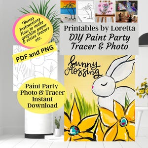 Bunny Paint Party Kit: Ostern DIY Marker & Foto (Digitaler Download)