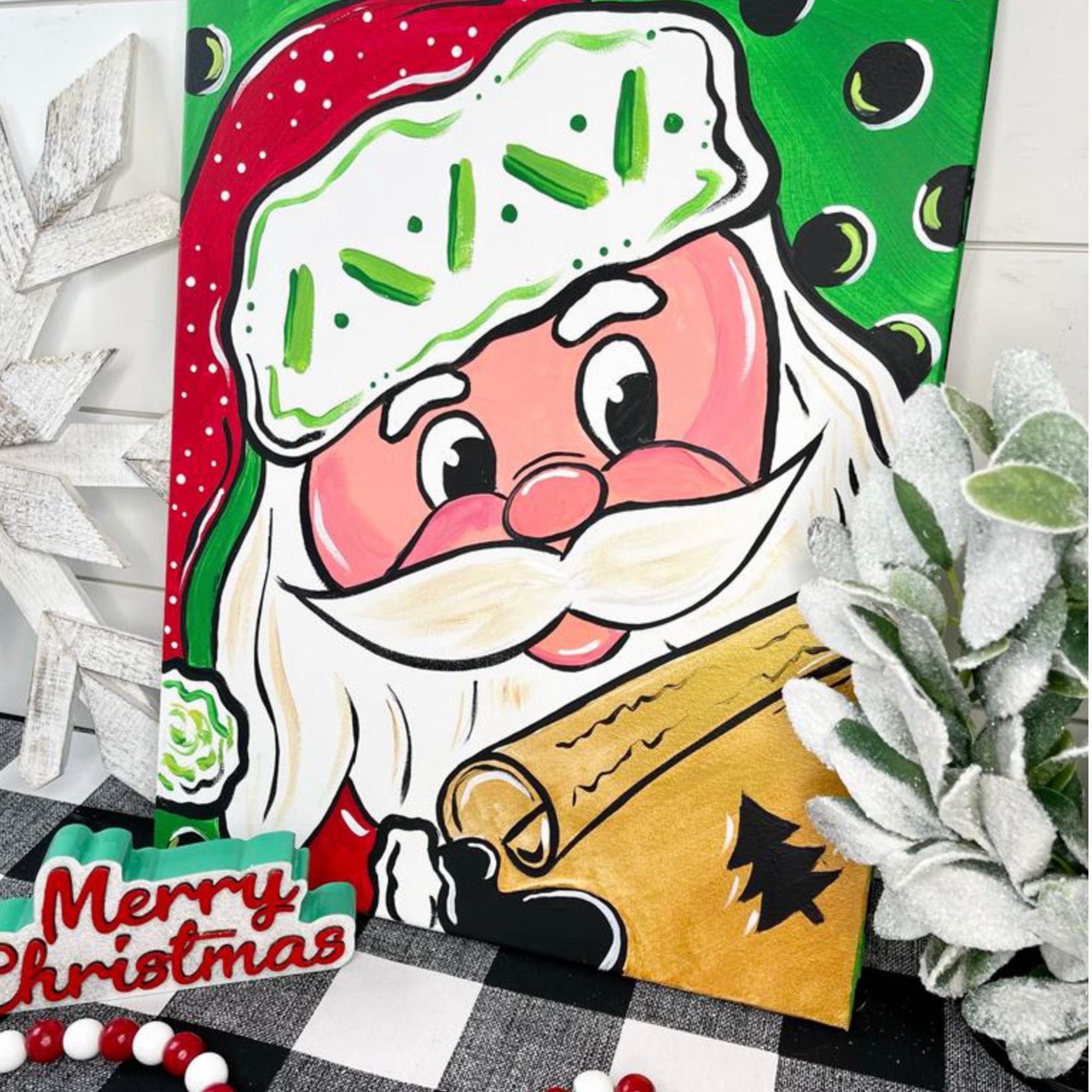 DIY Paint Party Kit Instant Download Christmas Santa Paint & Sip Party