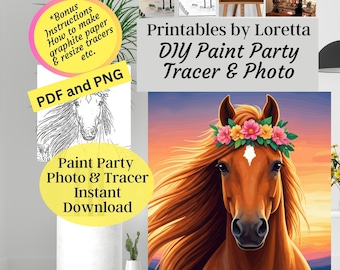Horse Paint Party Kit: Tracer & Reference Photo (Digital Download)