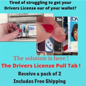 Wallet Card Pull Tab: Driver&#39;s License & Credit Card Easy Removal (2-Pack)