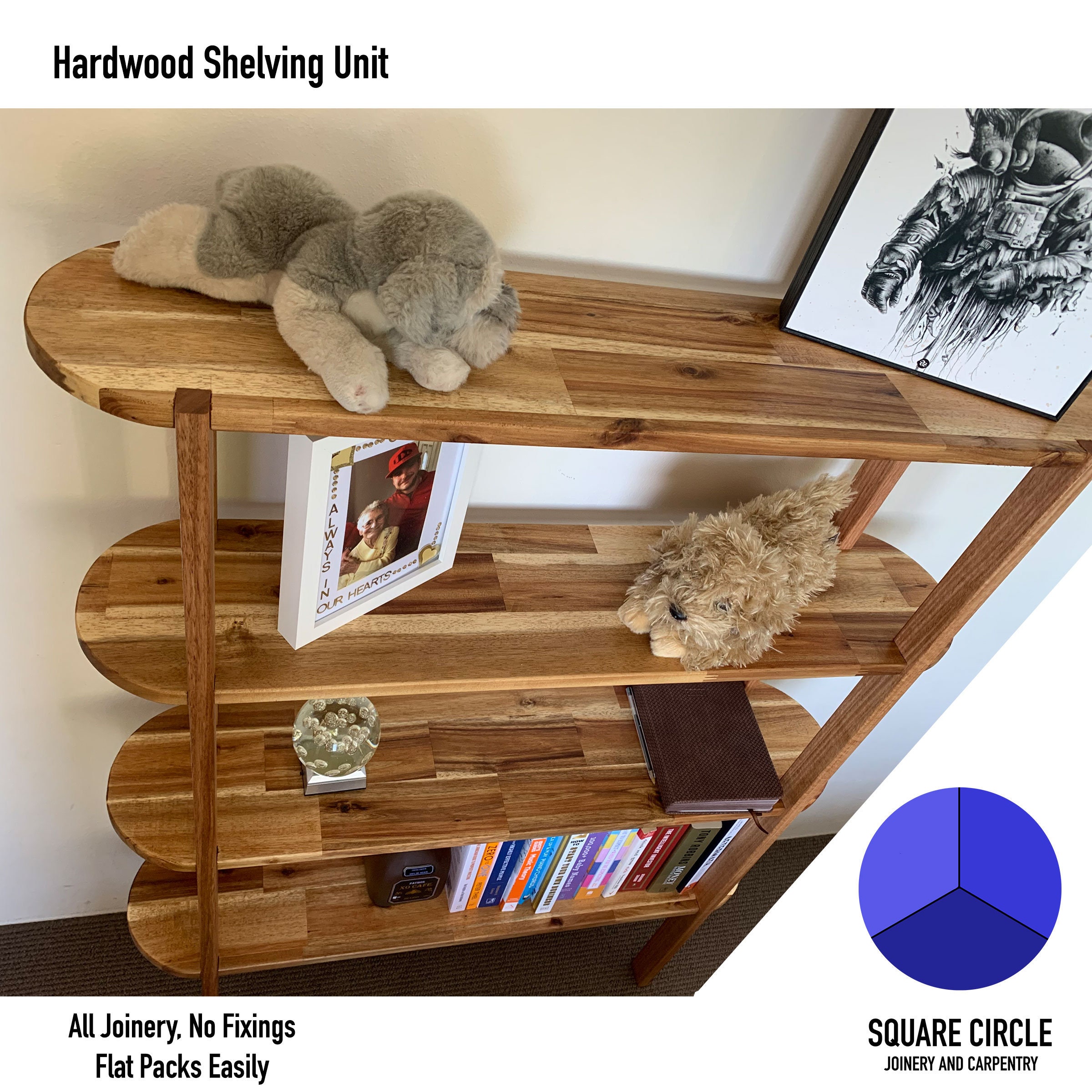 4 Tier Hardwood Shelving Unit Etsy Australia