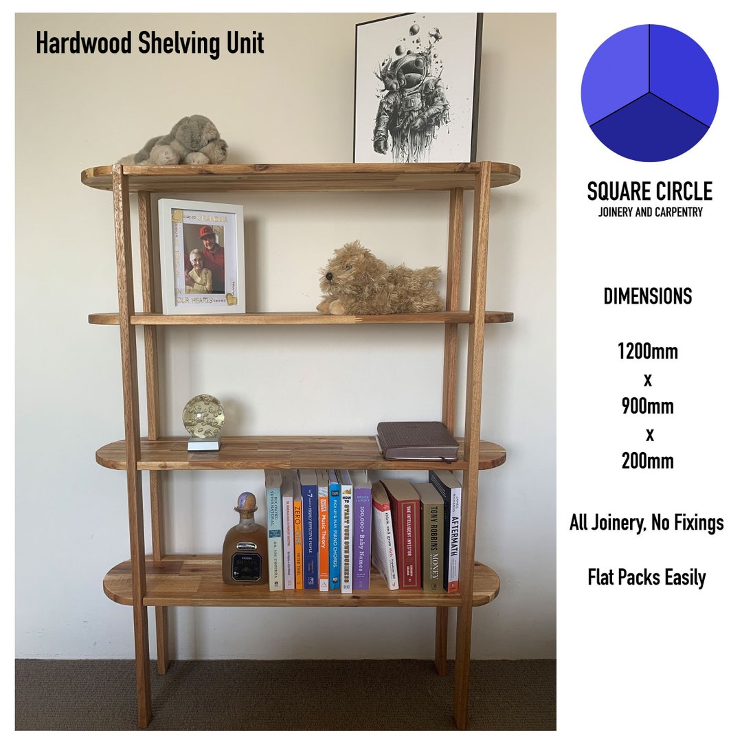 4 Tier Hardwood Shelving Unit Etsy Australia