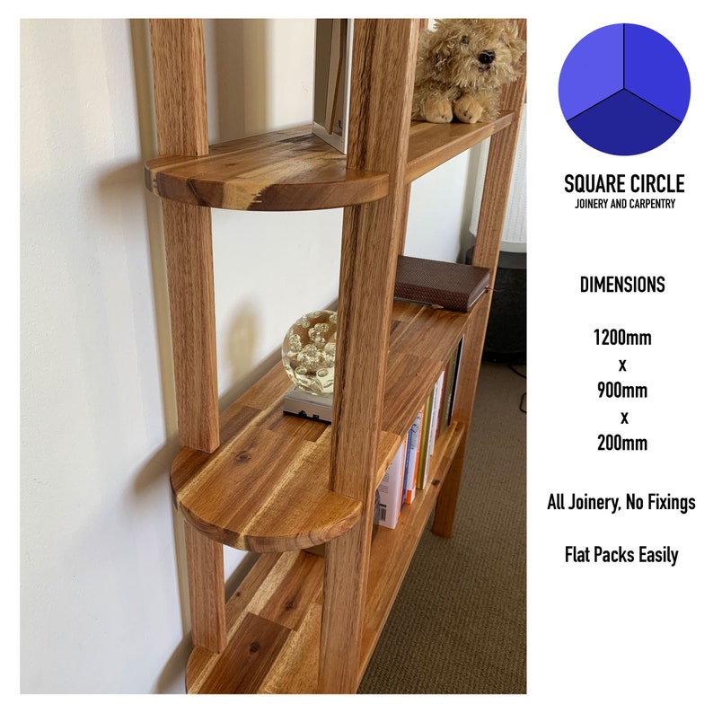 4 Tier Hardwood Shelving Unit Etsy