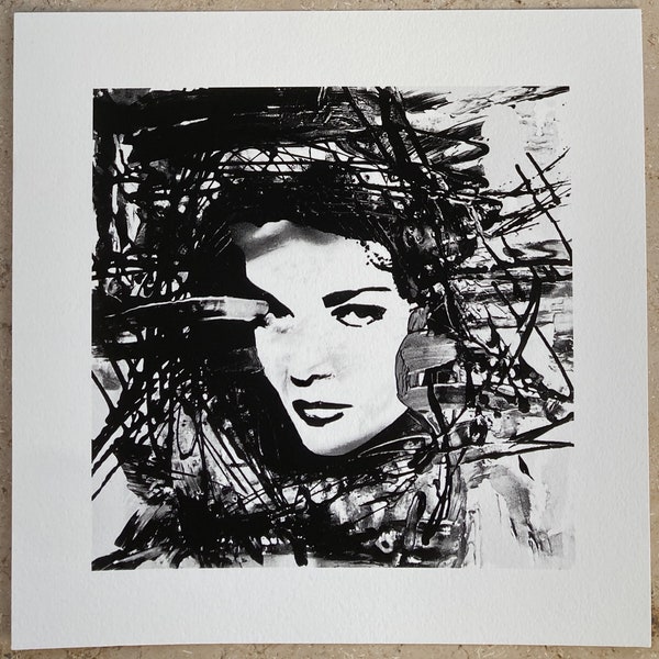 Kunstdruck „Cleo“ Fine Art Print Digitaldruck matt, quadratisches Wandbild schwarz weiß, Druck ohne Bilderrahmen, Kunstwerk