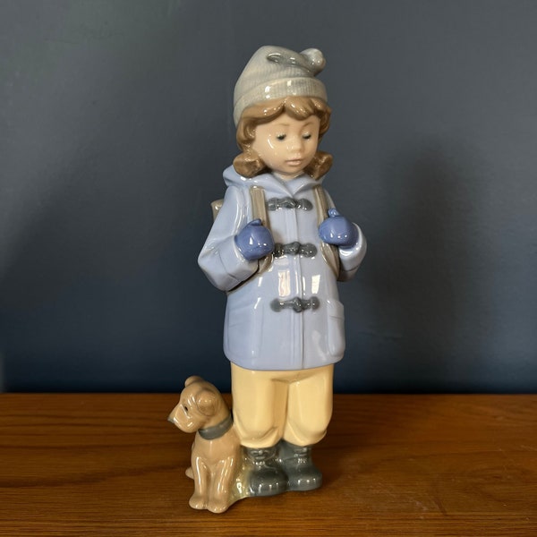 Lladro Figurines Girl With Dog Etsy