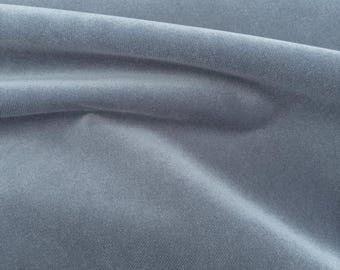 Blue Velvet Upholstery Fabric for Chairs Blue-Grey Luxury Soft Velvet Fabric for Pillows Steel Blue Velvet Decorating Fabric by the Yard