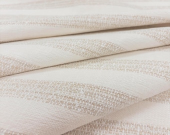 Tela de tapicería beige neutro, tela de alto rendimiento a rayas para exteriores, tela a rayas color crema para sillas, cabeceros, cojines de asiento, tela cortada a medida.