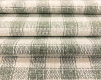 Tela para cortinas verde salvia, tela de algodón a cuadros, tela de tapicería vichy, tela a cuadros neutros costeros para sillas, tela de diseño cortada a medida