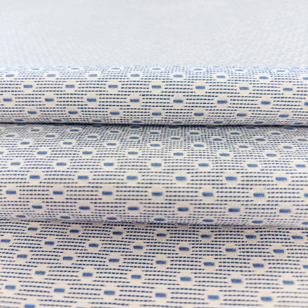 Blue Textured Upholstery Fabric Modern Blue Dotted Fabric for Chairs Blue Coastal Fabric Blue Designer Fabric for Pillows Fabric by the Yard
