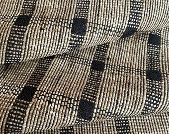 Brown & Black Upholstery Fabric Plaid Brown Modern Fabric for Curtains Texture Fabric Check Drapery Tan Fabric for Chairs Fabric by the Yard