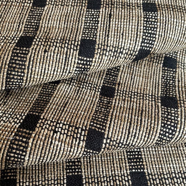 Brown & Black Upholstery Fabric Plaid Brown Modern Fabric for Curtains Texture Fabric Check Drapery Tan Fabric for Chairs Fabric by the Yard
