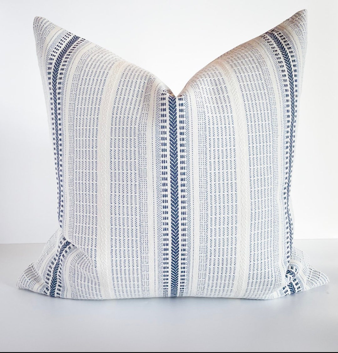 Blue and White Textured Throw Pillow Modern Blue and White Etsy